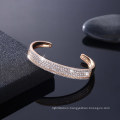 2018 Fashion Women Jewelry Gold Plated Brass Full Diamond Cuff Bracelet